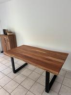 Eettafel Massiv okkernoot, Ophalen, 200 cm of meer, 50 tot 100 cm, Zo goed als nieuw