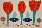 Tonnie Voorn compositie Tulpenveld, Ophalen of Verzenden