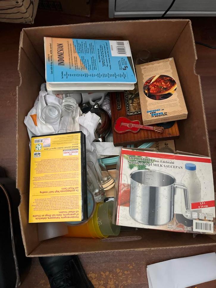 Doos vol diverse rommelmarkt spullen, Diversen, Rommelmarktspullen, Gebruikt, Ophalen