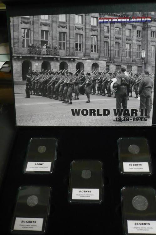 oorlogsgeld zink nederland in speciale cassette met omschr., Postzegels en Munten, Munten | Nederland, Koningin Wilhelmina, Goud