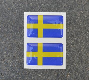 set Zweedse vlag stickers - Volvo V70 V90 S60 Saab 9-5 9-3 beschikbaar voor biedingen