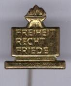 Freiheit Recht Friede koper oorlog/vrede speldje ( P_096 ), Verzamelen, Speldjes, Pins en Buttons, Verzenden, Zo goed als nieuw