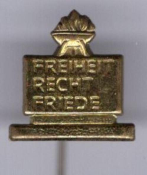 Freiheit Recht Friede koper oorlog/vrede speldje ( P_096 ), Verzamelen, Speldjes, Pins en Buttons, Zo goed als nieuw, Speldje of Pin