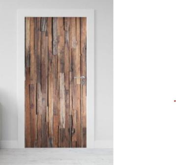 Deursticker -Poster Oude houten planken - wagon planken  beschikbaar voor biedingen
