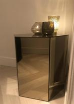 Bijzettafel rookglas, Huis en Inrichting, Tafels | Bijzettafels, Minder dan 55 cm, Rond, Ophalen, 45 tot 60 cm