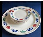 Boerenbont gebakset 7 delig, Ophalen of Verzenden, Zo goed als nieuw, Bord(en), Aardewerk