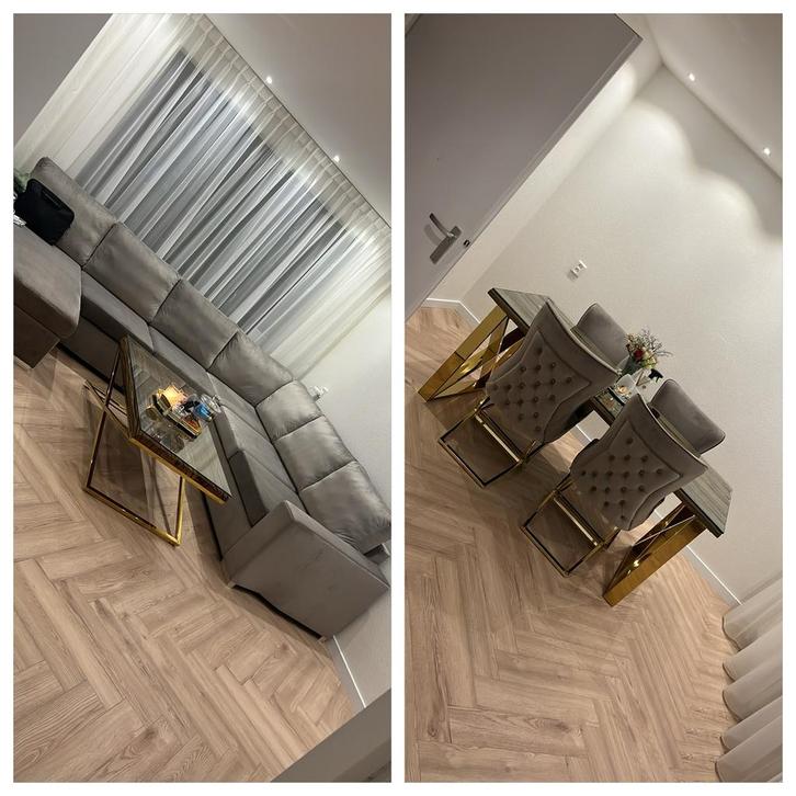Luxe Woonkamer/Eetkamer Set, Huis en Inrichting, Banken | Bankstellen, Zo goed als nieuw, Hoekbank, Vierpersoons of meer, 300 cm of meer