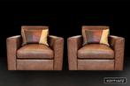 Set Linteloo Fauteuils, Ophalen, Zo goed als nieuw, 75 tot 100 cm, Leer