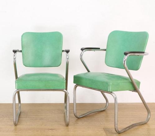 fana Schuitema twee fauteuils paperclip, Huis en Inrichting, Stoelen, Gebruikt, Twee, Kunststof, Metaal, Overige kleuren, Ophalen