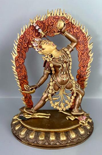Unieke Vintage Grote Brons Vajrayogini Goldface beeld Nepal beschikbaar voor biedingen