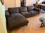 Moderne Hoekbank, Donkergrijs Suède/Stof & In Goede Staat, Huis en Inrichting, Ophalen, Metaal, 250 tot 300 cm, Gebruikt
