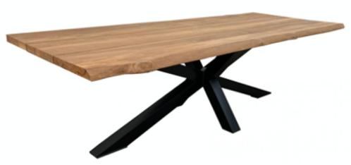Oud Teak Tuintafel boomschors "260" matrix of U poot, Tuin en Terras, Tuintafels, Nieuw, Rechthoekig, Teakhout, Ophalen