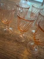 6 Rosaline pink swirl glazen, Huis en Inrichting, Keuken | Servies, Glas of Glazen, Ophalen of Verzenden, Effen, Glas
