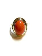 14k gouden ring met een bloedkoraal, Sieraden, Tassen en Uiterlijk, Ringen, -, -, Ophalen of Verzenden, Dame