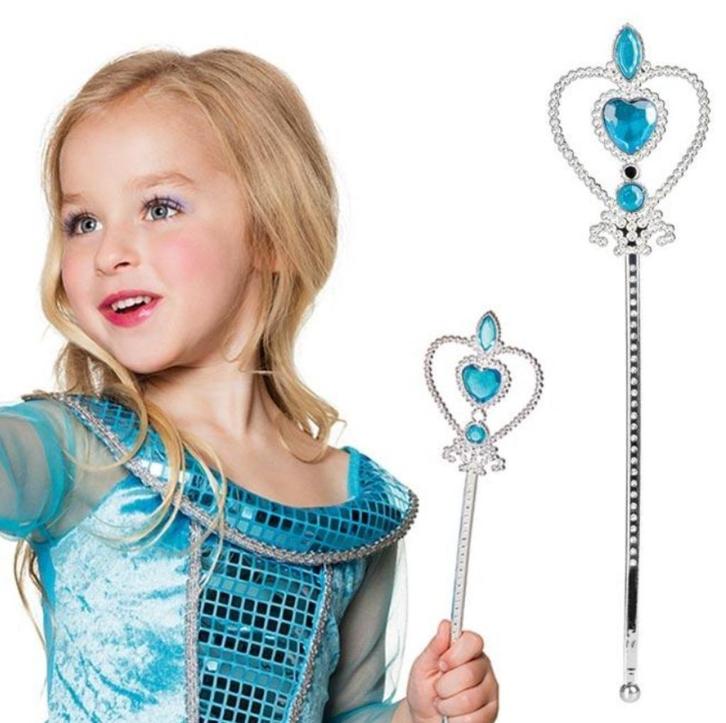 Nieuw ! Zilverkleurig Glimmend Elsa Stafje + Blauwe Stenen, Kinderen en Baby's, Carnavalskleding en Verkleedspullen, Nieuw, Meisje