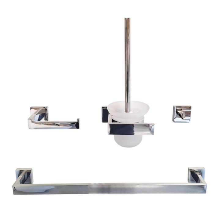 OP=OP Accessoire set, Chroom, Handdoekrek + Garantie,Koplar, Huis en Inrichting, Woonaccessoires | Overige, Nieuw, Ophalen of Verzenden