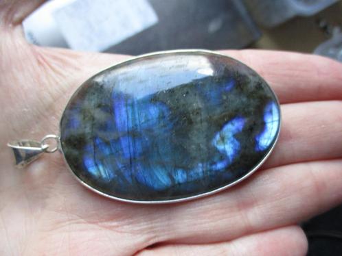 850/ grote verzilverde madagascar labradoriet hangers, Sieraden, Tassen en Uiterlijk, Kettinghangers, Nieuw, Zilver, Zilver, Overige voorstellingen