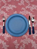 6 blauwe aardewerken borden, Gebruikt, Ophalen of Verzenden, Bord(en), Overige stijlen