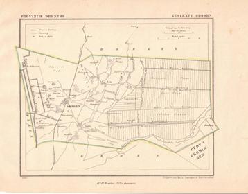 Plattegrond ODOORN 1867. J. Kuyper. Landkaart. beschikbaar voor biedingen