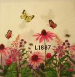 Servetten decoupage/bullet journal * Veldbloemen roze L1887, Verzenden, Nieuw, Materiaal