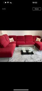 Mooie rode bankstel (musterring), Ophalen of Verzenden, Zo goed als nieuw, 75 tot 100 cm