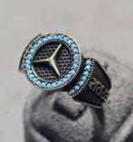 Zilveren 925 heren Mercedes ring, Ophalen of Verzenden, Nieuw, Goud, Heer