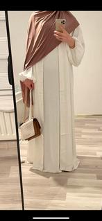 Witte satijnen abaya vest zonder onderjurk, Ophalen of Verzenden, Gedragen, Wit, Accessoires