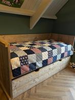 Steigerhouten bed met extra uitschuifbaar bed, Huis en Inrichting, Ophalen, Zo goed als nieuw, Eenpersoons, Steigerhout