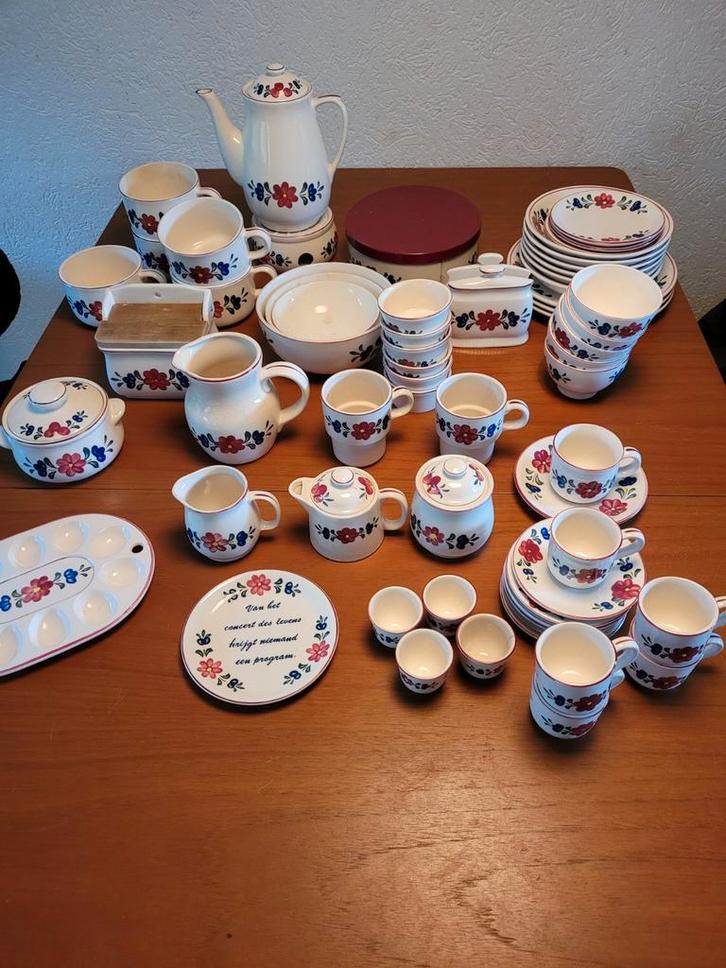 boerenbont Bouquet servies boerenbond, Antiek en Kunst, Antiek | Servies compleet, Ophalen of Verzenden