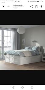 Brimnes bed Ikea met 4 lades, Ophalen, Gebruikt, Wit, Tweepersoons