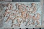 bronze sculpture relief met paarden Gesigneerd, Antiek en Kunst, Antiek | Koper en Brons, Ophalen