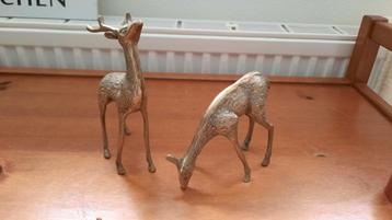 Set messing herten beeldjes beschikbaar voor biedingen