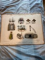 Antieke Bijbelse Prent - Wet en Gebed, Kruis en Graf, Antiek en Kunst, Antiek | Schoolplaten, Ophalen, Geschiedenis