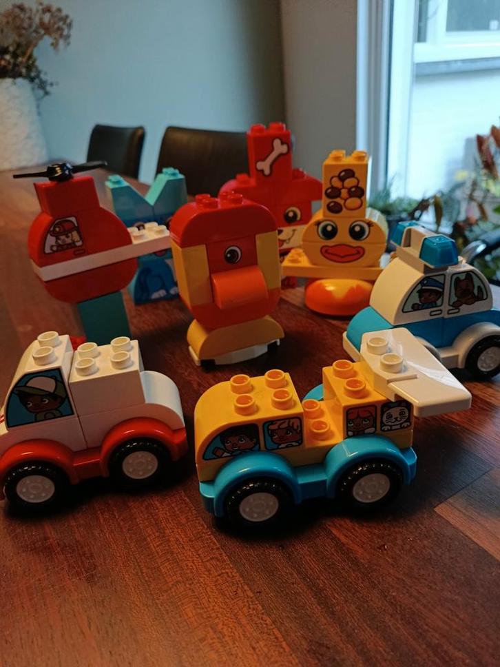 Duplo sets: Dieren, Brandweer, Auto's + Doos 10570, Kinderen en Baby's, Speelgoed | Duplo en Lego, Zo goed als nieuw, Duplo, Complete set