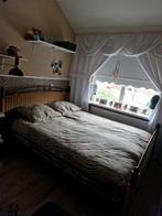 Rietenbed bronskleurig 160x200 cm zwaar bed, Huis en Inrichting, Slaapkamer | Bedden, 160 cm, Rieten bed, Gebruikt, Bruin