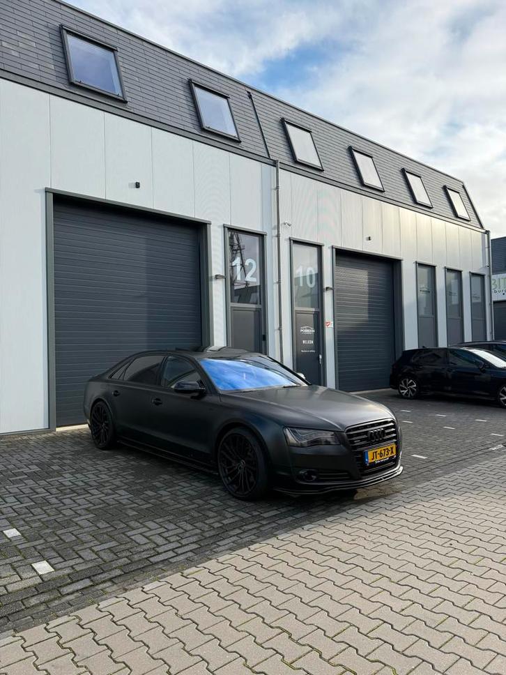 Audi A8 4.0TFSI 309KW Quat.tiptr LWB 2013 Zwart 500 pk, Auto's, Audi, Particulier, A8, Benzine, C, Sedan, Automaat, Geïmporteerd