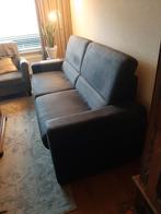 3 zitsbank donker grijs Nubuck leer, Huis en Inrichting, Banken | Bankstellen, Ophalen, Gebruikt, Minder dan 75 cm, 150 tot 200 cm