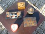 Diverse vintage papier maché / hout parelmoer / lakdoosjes