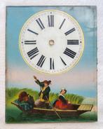 wijzerplaat glas antiek - beschilderd, Antiek en Kunst, Ophalen of Verzenden