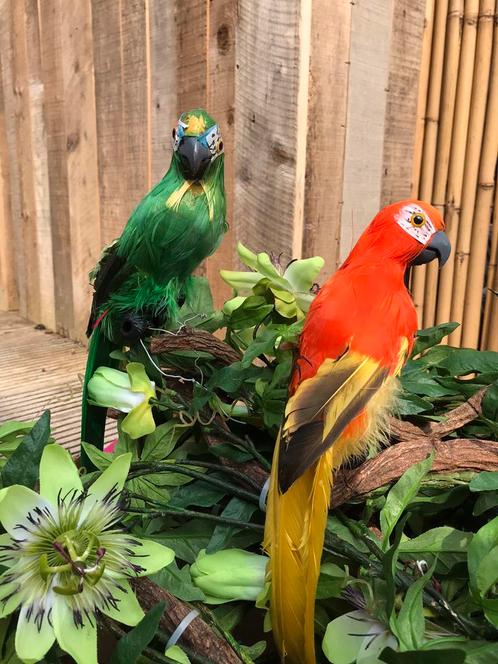 Zomerse decoratie papegaaien, Huis en Inrichting, Woonaccessoires | Overige, Zo goed als nieuw, Ophalen of Verzenden