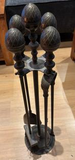 Klassieke openhaard set – messing/brons – compleet & stevig, Ophalen, Zo goed als nieuw, Vrijstaande haard, Houthaard