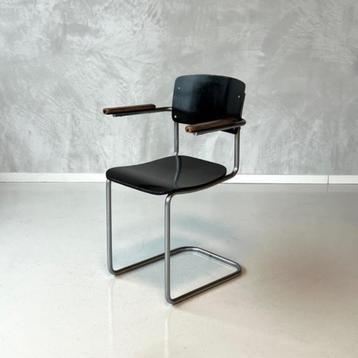Fana 102 sledestoel vintage buisframe stoel jaren 30 zwart   beschikbaar voor biedingen