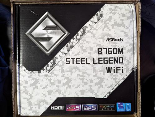 ASRock B760M Steel Legend WiFi  Micro ATX moederbord, Computers en Software, Moederborden, Nieuw, Intel, DDR5, Ophalen of Verzenden