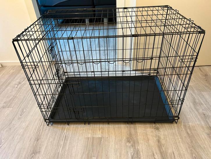 Hondenbench incl. Kussen, L 91x58x64, zwart, opvouwbaar, Dieren en Toebehoren, Hondenbenches, Zo goed als nieuw, Ophalen