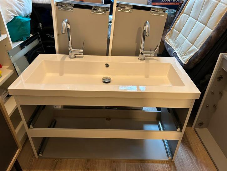 Badkamermeubel en spiegelkast 100cm van hettich, Huis en Inrichting, Badkamer | Badkamermeubels, Gebruikt, Wasbak of Wastafel