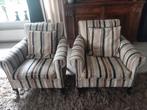 Twee fauteuils met gordijnen, Ophalen, Hout, Klassiek, 75 tot 100 cm