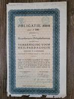 Hypothecaire obligatie Vereeniging voor Heilpaedagogie 4%, Ophalen of Verzenden, 1920 tot 1950, Obligatie of Lening