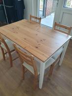 Ikea LERHAMN eettafel + 4 stoelen, Huis en Inrichting, Ophalen, Gebruikt, 50 tot 100 cm, Vier personen