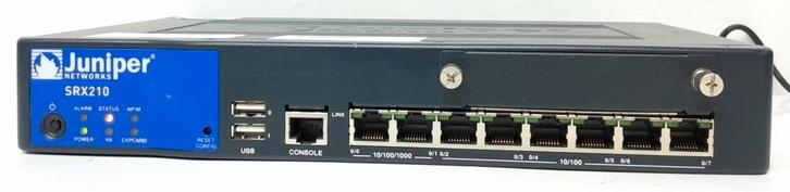 Juniper SRX210B Firewall/Router – 2 GbE + 6 FE – JunOS, Computers en Software, Netwerk switches, Gebruikt, Ophalen of Verzenden