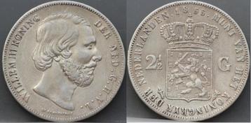 Rijksdaalder 1855 - 2 1/2 gulden 1855 Willem 3 beschikbaar voor biedingen